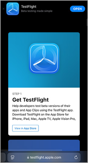 install testflight app on iphone